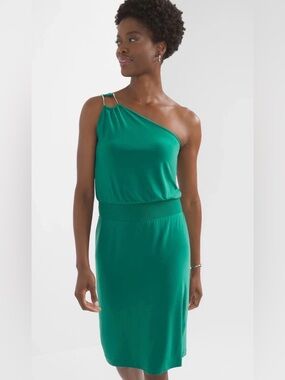 White House Black Market Teal One-Shoulder Dress size 4